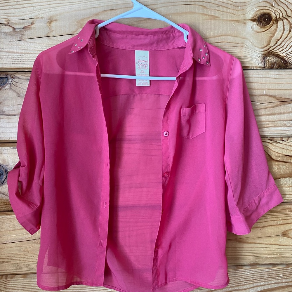 Faded Glory Pink Layering blouse top